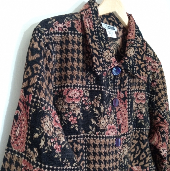 CM Shapes Vintage tapestry jacket unlined women's size 24W - Picture 2 of 6
